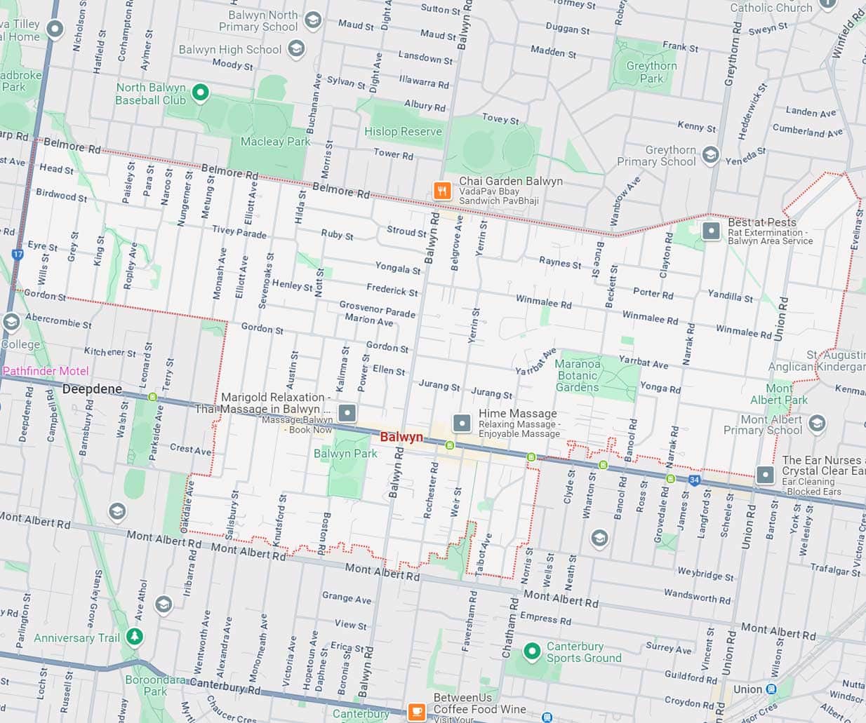 Balwyn Map Area