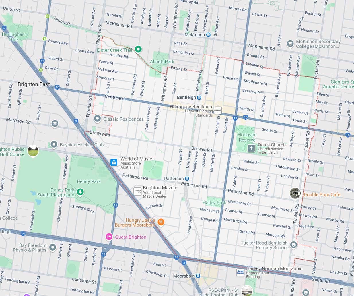 Bentleigh Map Area