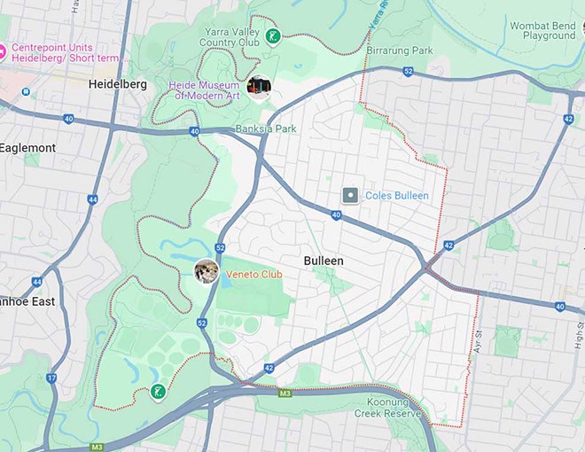 Bulleen Map Area