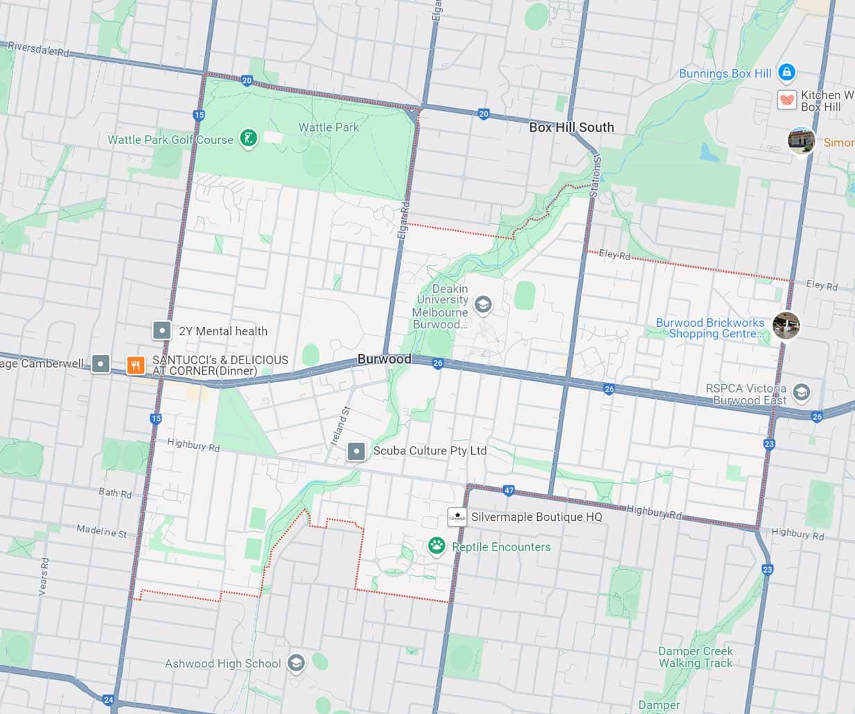 Burwood Map Area