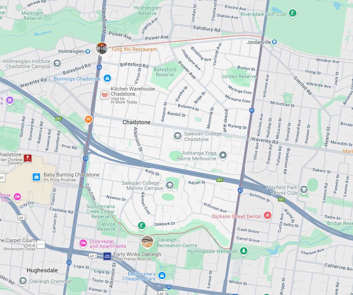 Chadstone Map Area