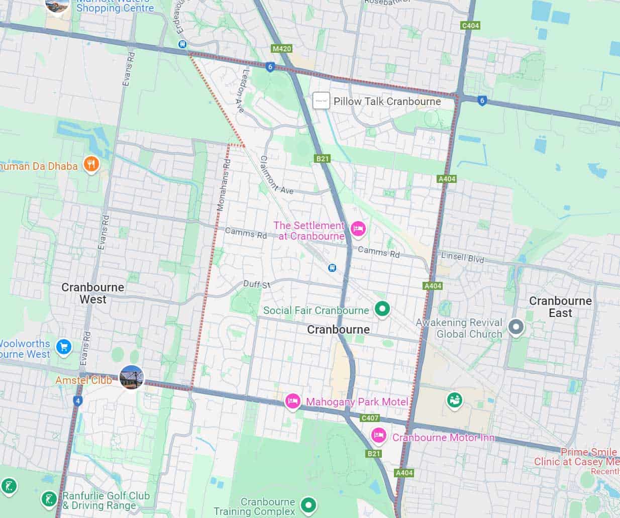 Cranbourne Map Area