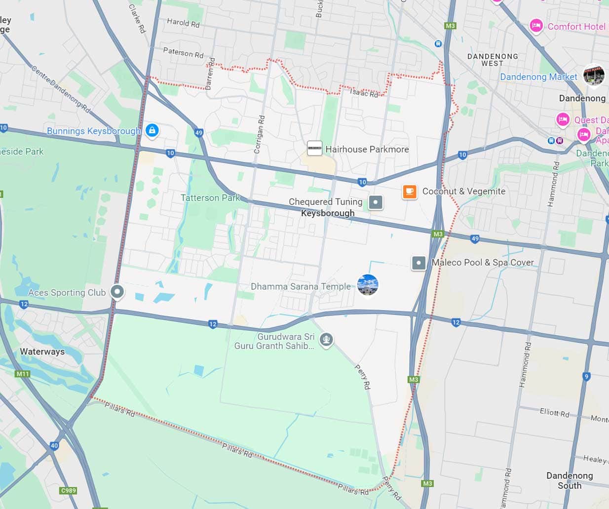 Keysborough Map Area