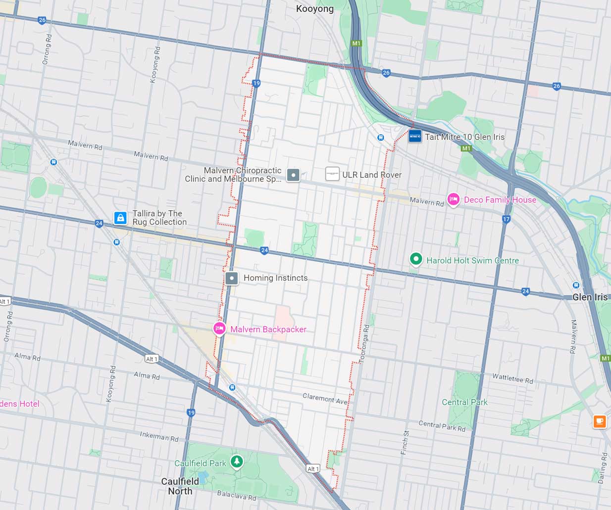 Malvern Map Area