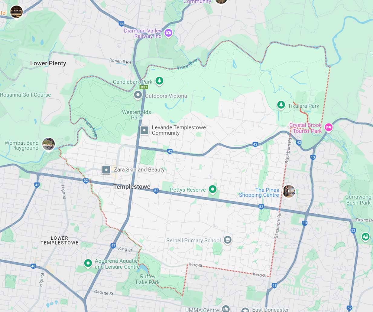 Templestowe Map Area